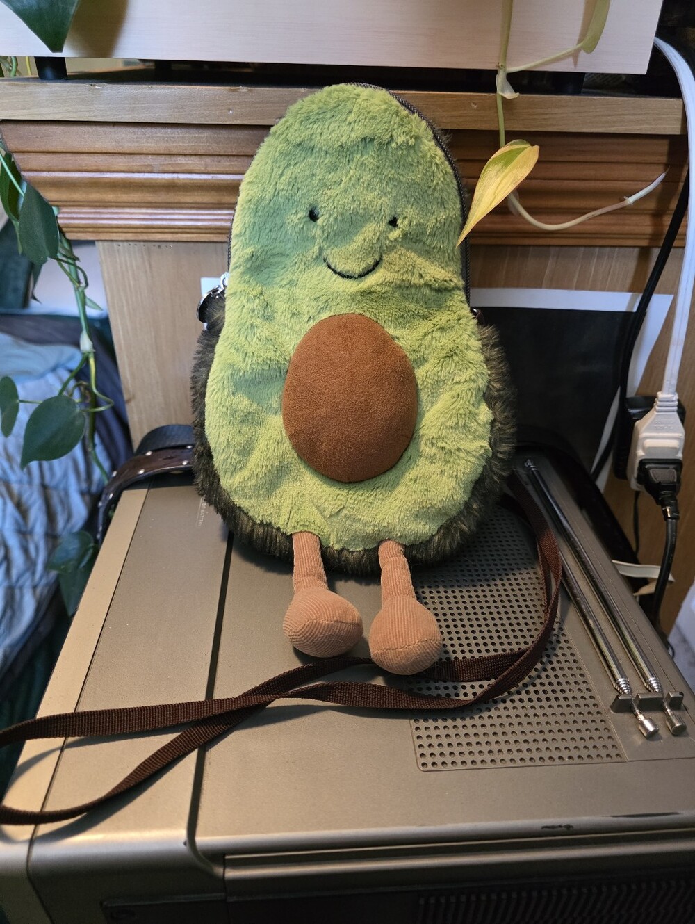 Jellycat Plush Avocado Crossbody Bag - Green & Brown